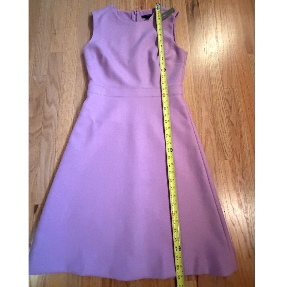 J.Crew Lavender Double Serge Wool Fit & Flare Dress Sleeveless Sz 4 - Picture 10 of 11